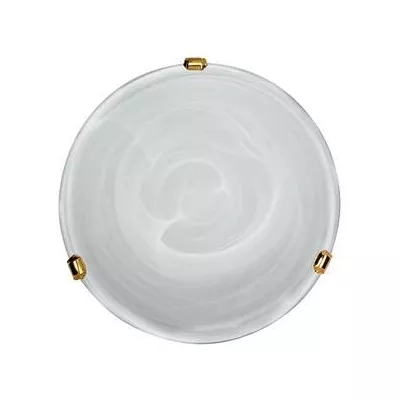 Nástěnné / stropní osvětlení DUNA - 1xE27, 60W, 30cm, kulaté, mosazné / bílé