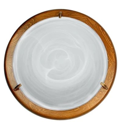 Nástěnné / stropní osvětlení DUNA - 1xE27, 60W, 30cm, kulaté, dub / bílé