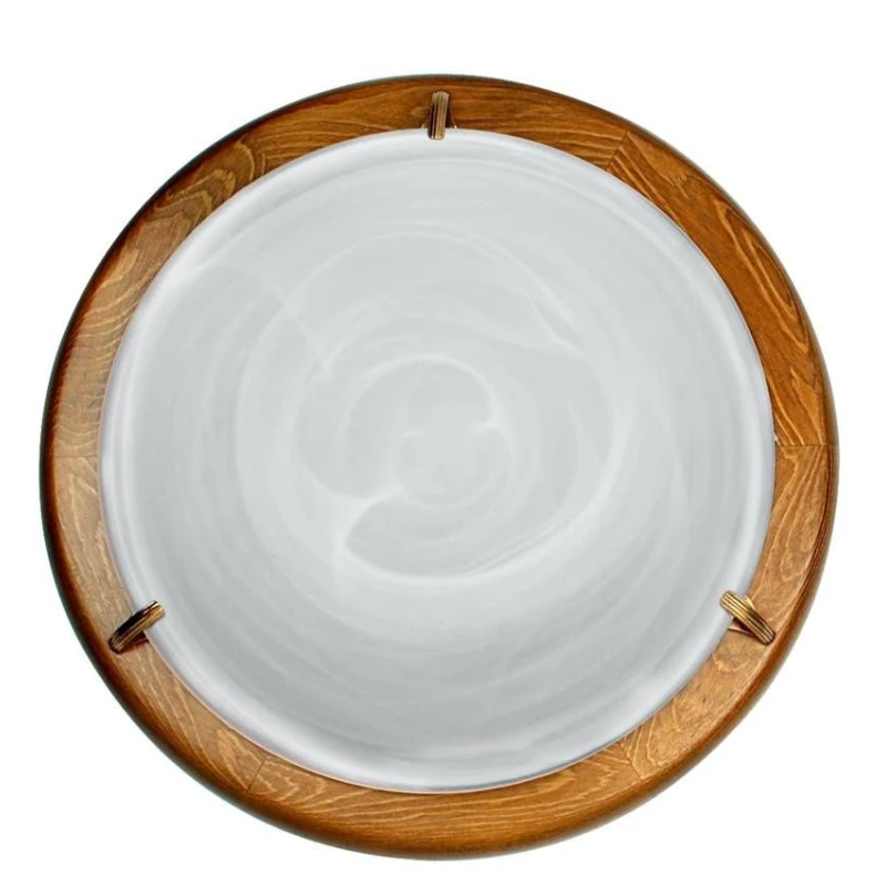 Nástěnné / stropní osvětlení DUNA - 1xE27, 60W, 30cm, kulaté, dub / bílé