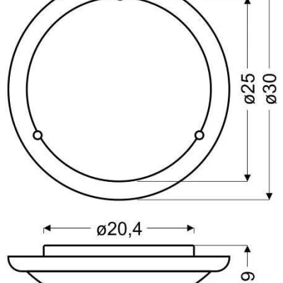 Nástěnné / stropní osvětlení DUNA - 1xE27, 60W, 30cm, kulaté, borovice / bílé