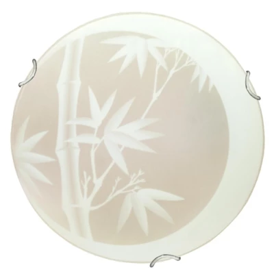 Stropní kulaté světlo BAMBOO - 1xE27, 60W, 40cm, vzorované, béžové / bílé