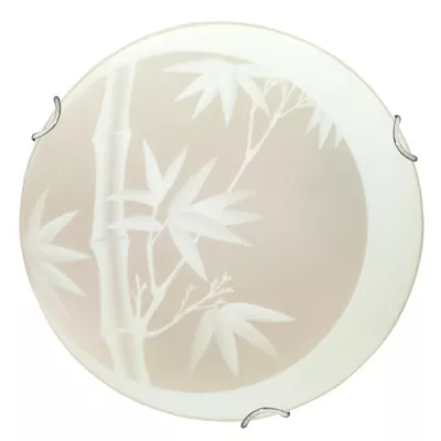 Stropní kulaté světlo BAMBOO - 1xE27, 60W, 40cm, vzorované, béžové / bílé