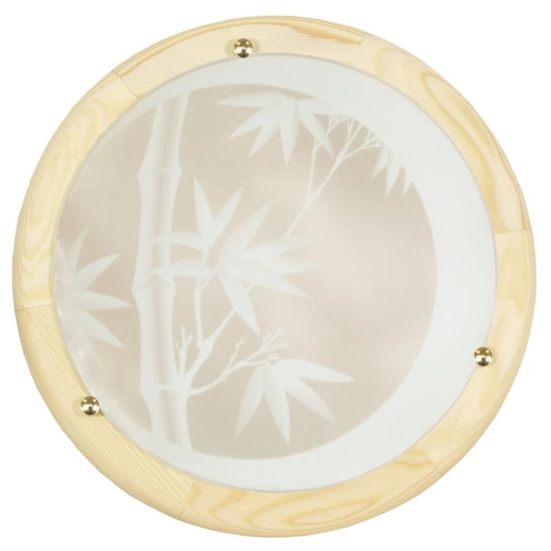 Dřevěné stropní moderní osvětlení BAMBOO - 2xE27, 60W, 38cm, kulaté, hnědé / čiré