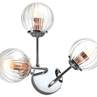 Moderní nástěnné osvětlení BEST - 3xE14, 40W, chromované / měděné