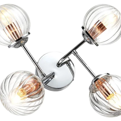 Stropní / nástěnné moderní osvětlení BEST - 4xE14, 40W, chromované / měděné