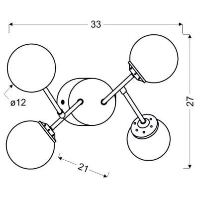 Stropní / nástěnné moderní osvětlení BEST - 4xE14, 40W, chromované / měděné