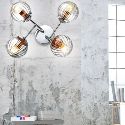 Stropní / nástěnné moderní osvětlení BEST - 4xE14, 40W, chromované / měděné