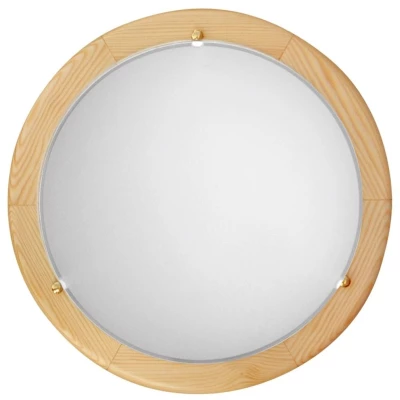 Stropní kulaté LED osvětlení BIANCA - 10W, 6500K (studená bílá), 30cm, kulaté, borovice