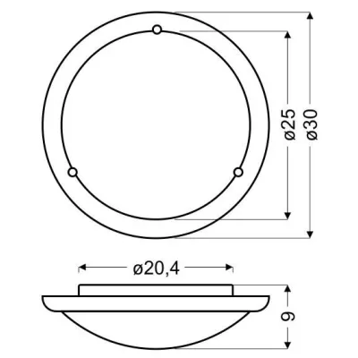 Stropní kulaté LED osvětlení BIANCA - 10W, 6500K (studená bílá), 30cm, kulaté, wenge