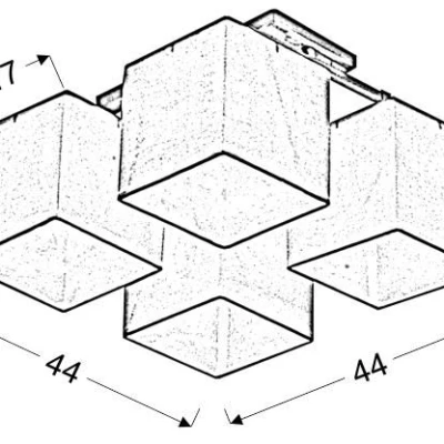 Stropní svítidlo BOHO - 4xE27, 40W, bílé / béžové