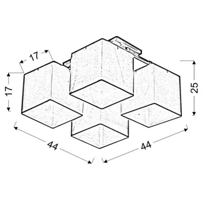Stropní svítidlo BOHO - 4xE27, 40W, bílé / béžové