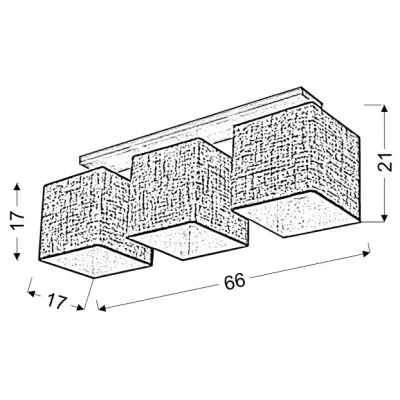Stropní světlo BOHO - 3xE27, 40W, černé