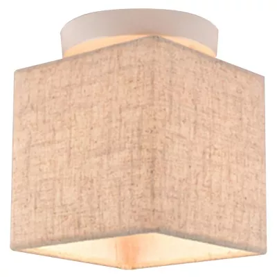 Stropní hranaté světlo BOHO - 1xE27, 40W, bílé / len