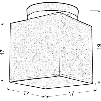 Stropní hranaté světlo BOHO - 1xE27, 40W, bílé / béžové