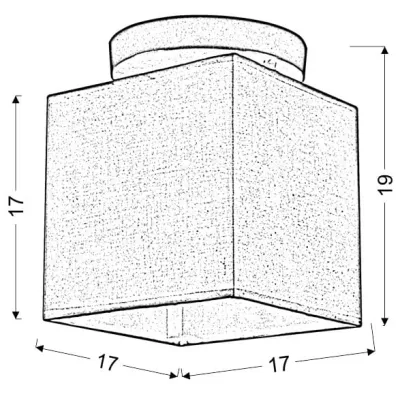 Stropní hranaté světlo BOHO - 1xE27, 40W, bílé / béžové