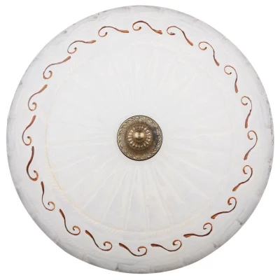 Stropní rustikální osvětlení BRUS - 1xE27, 60W, 39cm, kulaté, patina / bílé