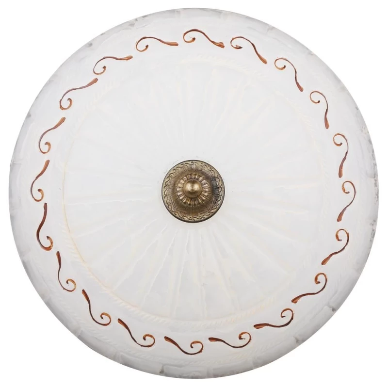 Stropní rustikální osvětlení BRUS - 1xE27, 60W, 39cm, kulaté, patina / bílé