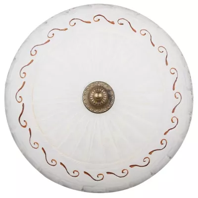 Stropní rustikální osvětlení BRUS - 1xE27, 60W, 39cm, kulaté, patina / bílé