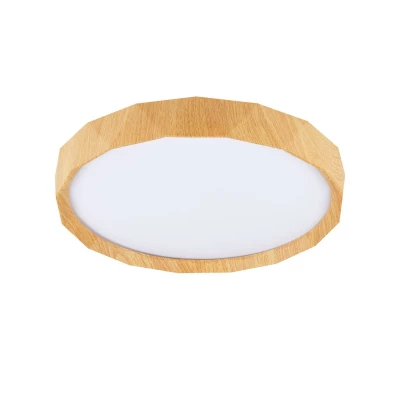 Dřevěné LED stropní svítidlo CADIX - 24W, 4000K (denní bílá), 38,5cm, hnědé / bílé