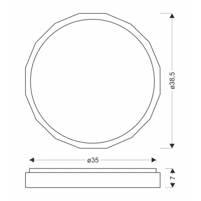 Dřevěné LED stropní svítidlo CADIX - 24W, 4000K (denní bílá), 38,5cm, hnědé / bílé