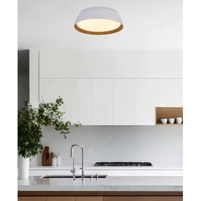 Přisazené LED stropní svítidlo CALABRIA - 24W, 4000K (denní bílá), hnědé / bílé