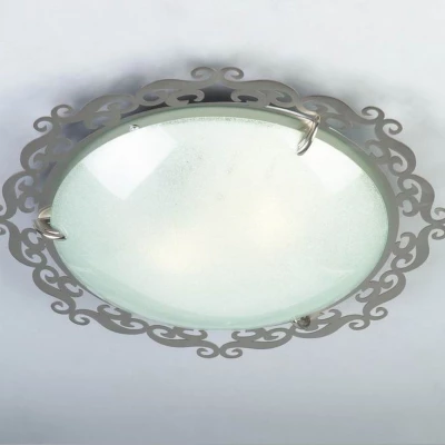 Stropní přisazené osvětlení CASABLANCA - 2xE27, 60W, 38cm, kulaté, stříbrné