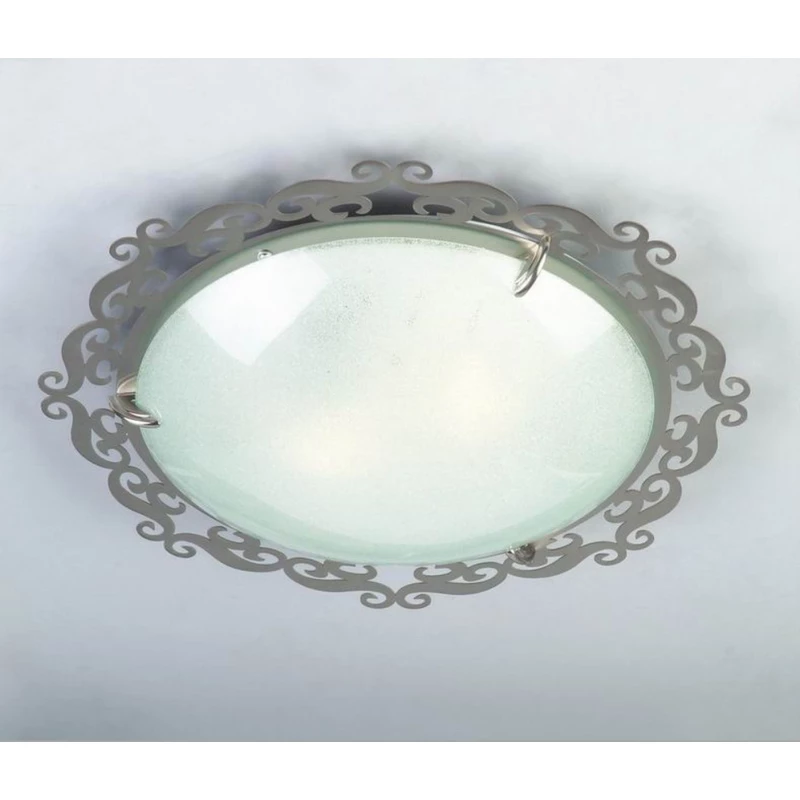 Stropní přisazené osvětlení CASABLANCA - 2xE27, 60W, 38cm, kulaté, stříbrné