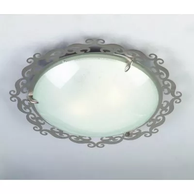 Stropní přisazené osvětlení CASABLANCA - 2xE27, 60W, 38cm, kulaté, stříbrné