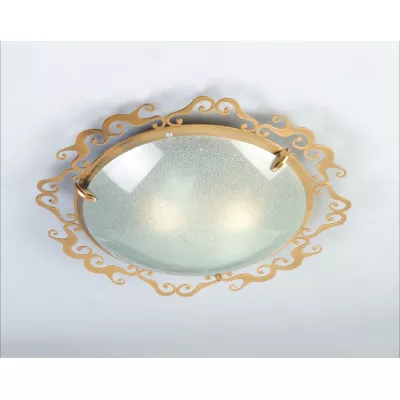 Stropní přisazené osvětlení CASABLANCA - 2xE27, 60W, 38cm, kulaté, patina