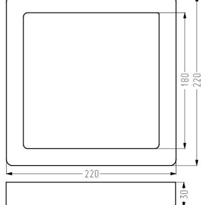 Hranatý LED panel ALBION - 18W, 4000K (denní bílá), 22x22cm, bílý