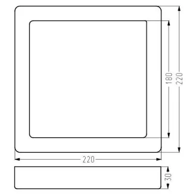 Hranatý LED panel ALBION - 18W, 4000K (denní bílá), 22x22cm, bílý