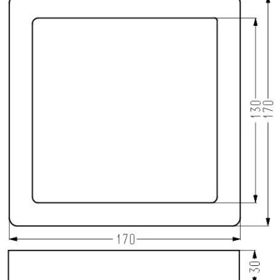 Hranatý LED panel ALBION - 12W, 4000K (denní bílá), 17x17cm, bílý