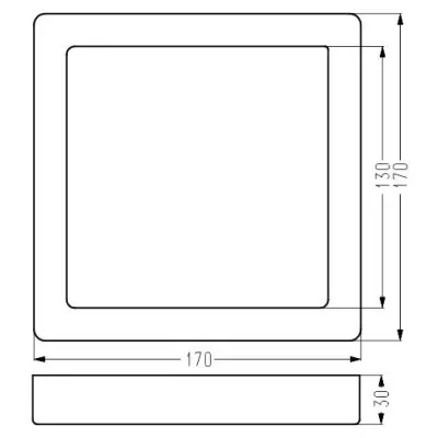Hranatý LED panel ALBION - 12W, 4000K (denní bílá), 17x17cm, bílý