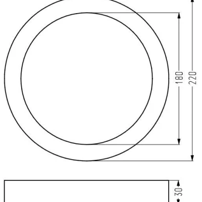 Kulatý LED panel ALBION - 18W, 4000K (denní bílá), 22cm, bílý