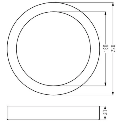 Kulatý LED panel ALBION - 18W, 4000K (denní bílá), 22cm, bílý