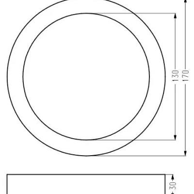 Kulatý LED panel ALBION - 12W, 4000K (denní bílá), 17cm, bílý