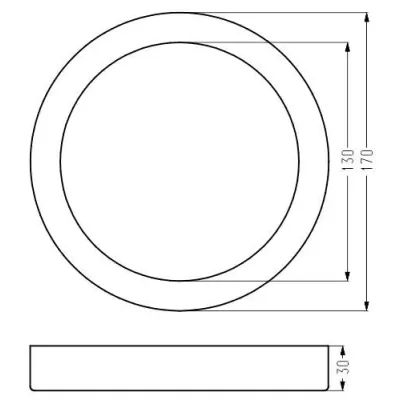 Kulatý LED panel ALBION - 12W, 4000K (denní bílá), 17cm, bílý