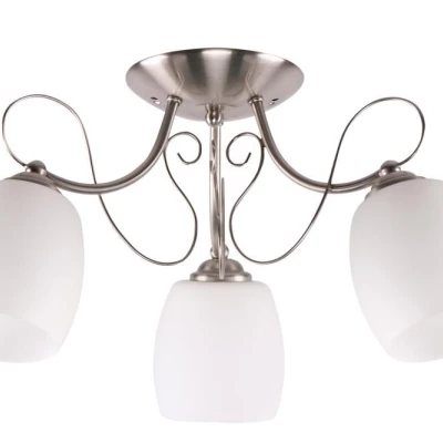 Přisazený tříramenný lustr AMBA - 3xE27, 40W, chromovaný / bílý