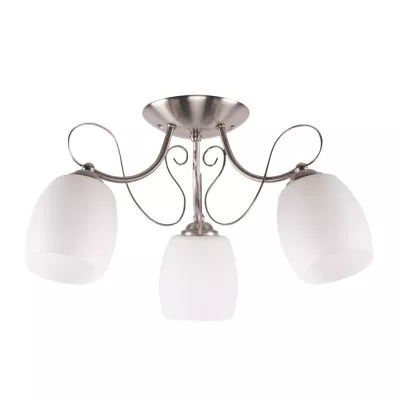 Přisazený tříramenný lustr AMBA - 3xE27, 40W, chromovaný / bílý