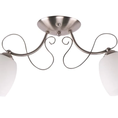 Přisazený lustr AMBA - 2xE27, 40W, chromovaný / bílý