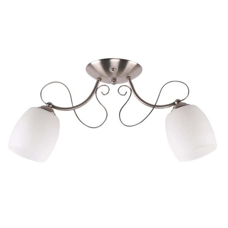 Přisazený lustr AMBA - 2xE27, 40W, chromovaný / bílý