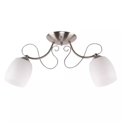 Přisazený lustr AMBA - 2xE27, 40W, chromovaný / bílý