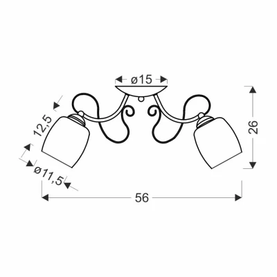 Přisazený lustr AMBA - 2xE27, 40W, chromovaný / bílý