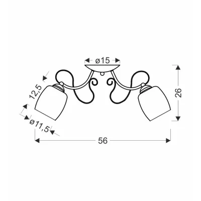 Přisazený lustr AMBA - 2xE27, 40W, chromovaný / bílý