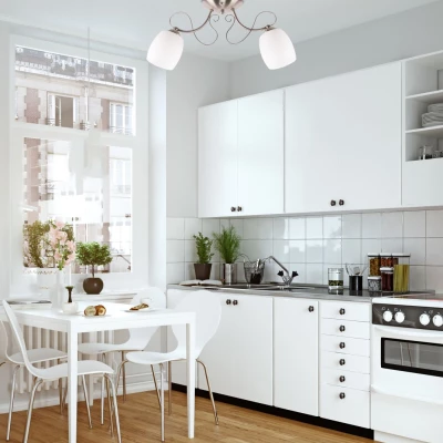 Přisazený lustr AMBA - 2xE27, 40W, chromovaný / bílý