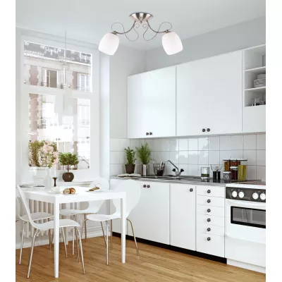 Přisazený lustr AMBA - 2xE27, 40W, chromovaný / bílý