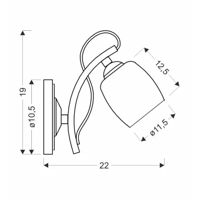 Nástěnné moderní osvětlení AMBA - 1xE27, 40W, chromované / bílé