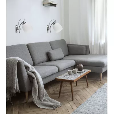 Nástěnné moderní osvětlení AMBA - 1xE27, 40W, chromované / bílé