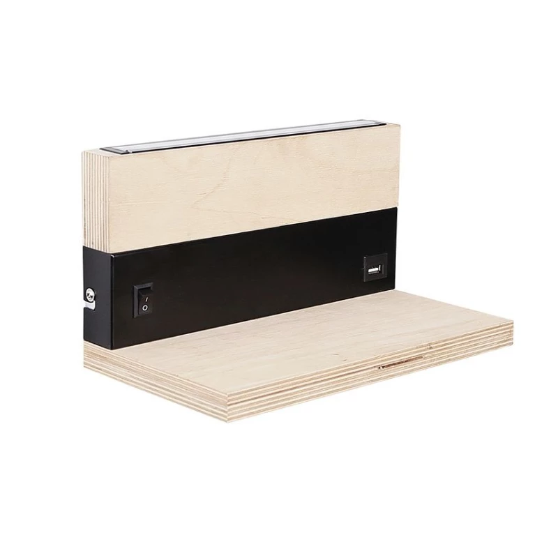 Nástěnné LED svítidlo s USB portem ANET - 2x4W, 4000K (denní bílá), hnědé / černé