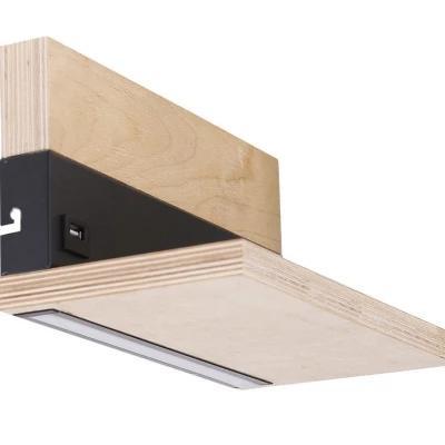 Nástěnné LED svítidlo s USB portem ANET - 2x4W, 4000K (denní bílá), hnědé / černé